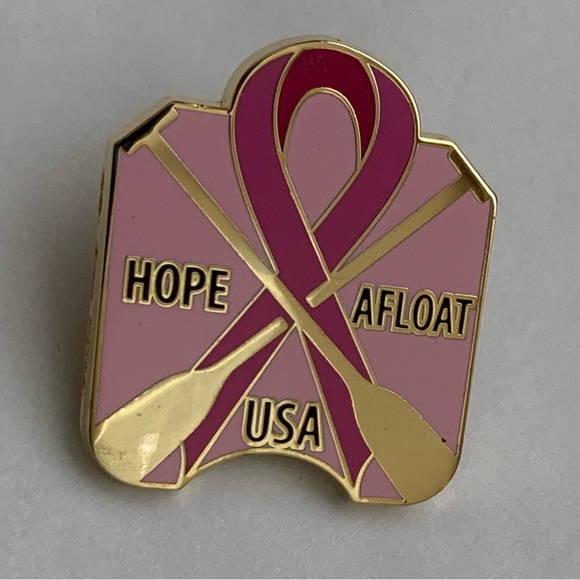 🔴 Vintage Breast Cancer Pink Ribbon Hope Afloat USA Lapel Pins + Pinbacks NIB - Picture 7 of 7